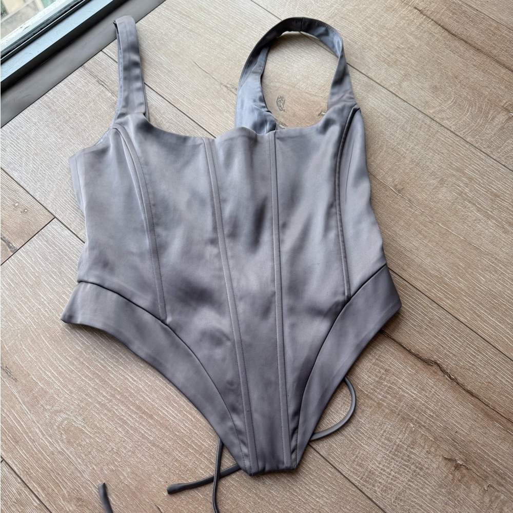 Naked Wardrobe Gray Crop Top